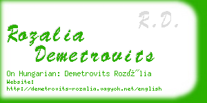 rozalia demetrovits business card